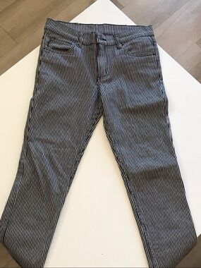 Cheap Monday Men's Skinny Jeans Black and White Pinstripe